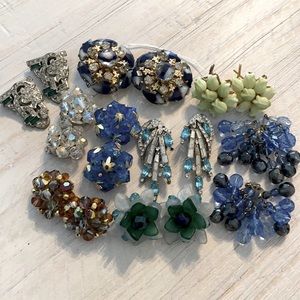 Vintage earring bundle - 9 pairs